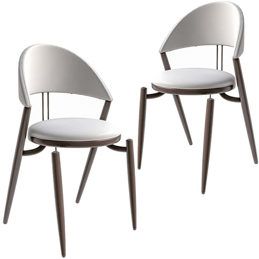 Venice Collection Modern Dining Chair In Black set of 2 in White