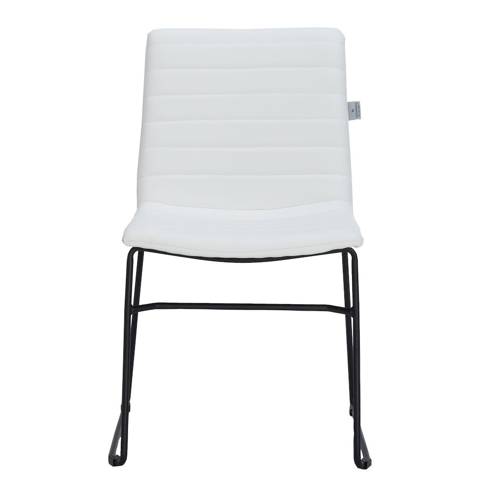 Zylar Series Office Guest Chair in White Leather