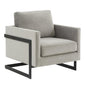 Velvet Accent Armchair With Black Steel Frame