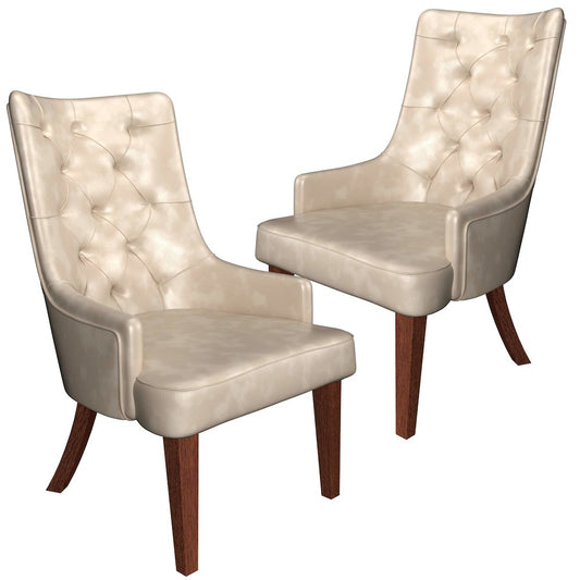 Spruce Collection Modern Wooden Dining Chair in Toupe Set of 2