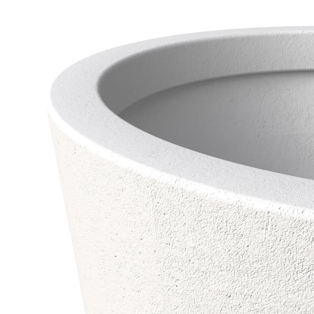 Pebble Series Poly Stone Planter 19.7." Dia 27.6" High in White