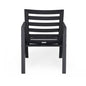 Patio Dining Armchair in Aluminum with Removable Cushions Set of 2