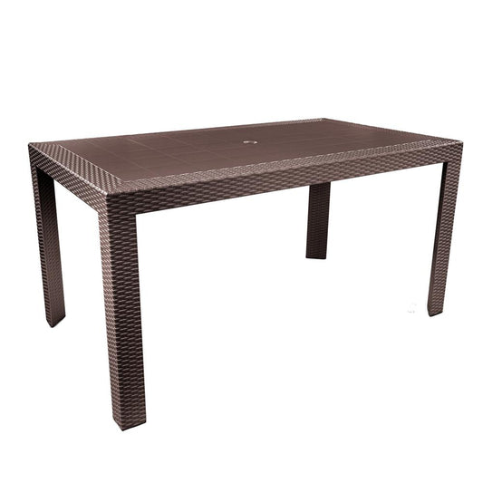 Kent Mid-Century 7-Piece Rectangular Outdoor Dining Set with 4 Side Chairs