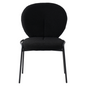 Boucle Dining Side Chair with Black Powder Coated Iron Frame