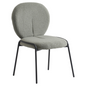 Boucle Dining Side Chair with Black Powder Coated Iron Frame