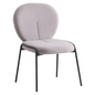 Boucle Dining Side Chair with Black Powder Coated Iron Frame