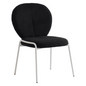 Celestial Series Boucle Dining Chair, White Frame with Black Fabric