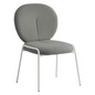 Celestial Series Boucle Dining Chair, White Frame with Green Fabric