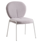 Celestial Series Boucle Dining Chair, White Frame with Grey Fabric