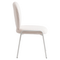 Celestial Series Boucle Dining Chair, White Frame with White Fabric
