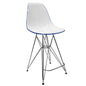 Cresco Modern Acrylic Barstool with Chrome Base and Footrest