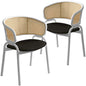 Ervilla - Dining Chair - White frame in Black Leather Set of 2