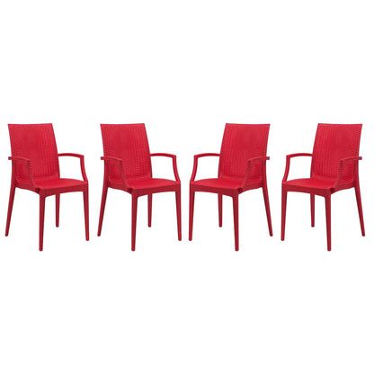Weave Mace Indoor/Outdoor Chair (With Arms), Set of 4