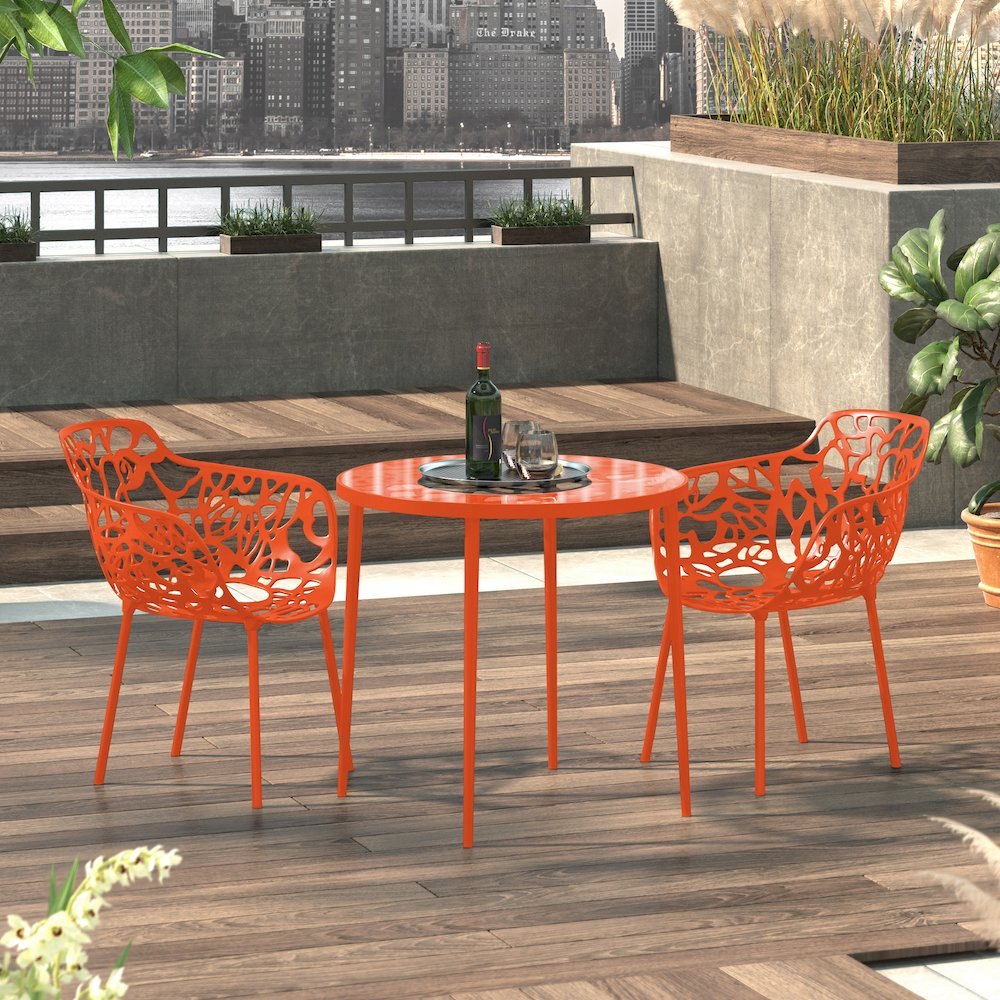 Modern Devon Aluminum Armchair, Set of 2