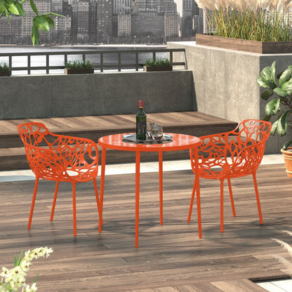 Modern Devon Aluminum Armchair, Set of 2
