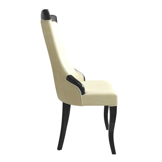 Novara Collection Modern Wooden Dining Chair in Light Cream Set of 4