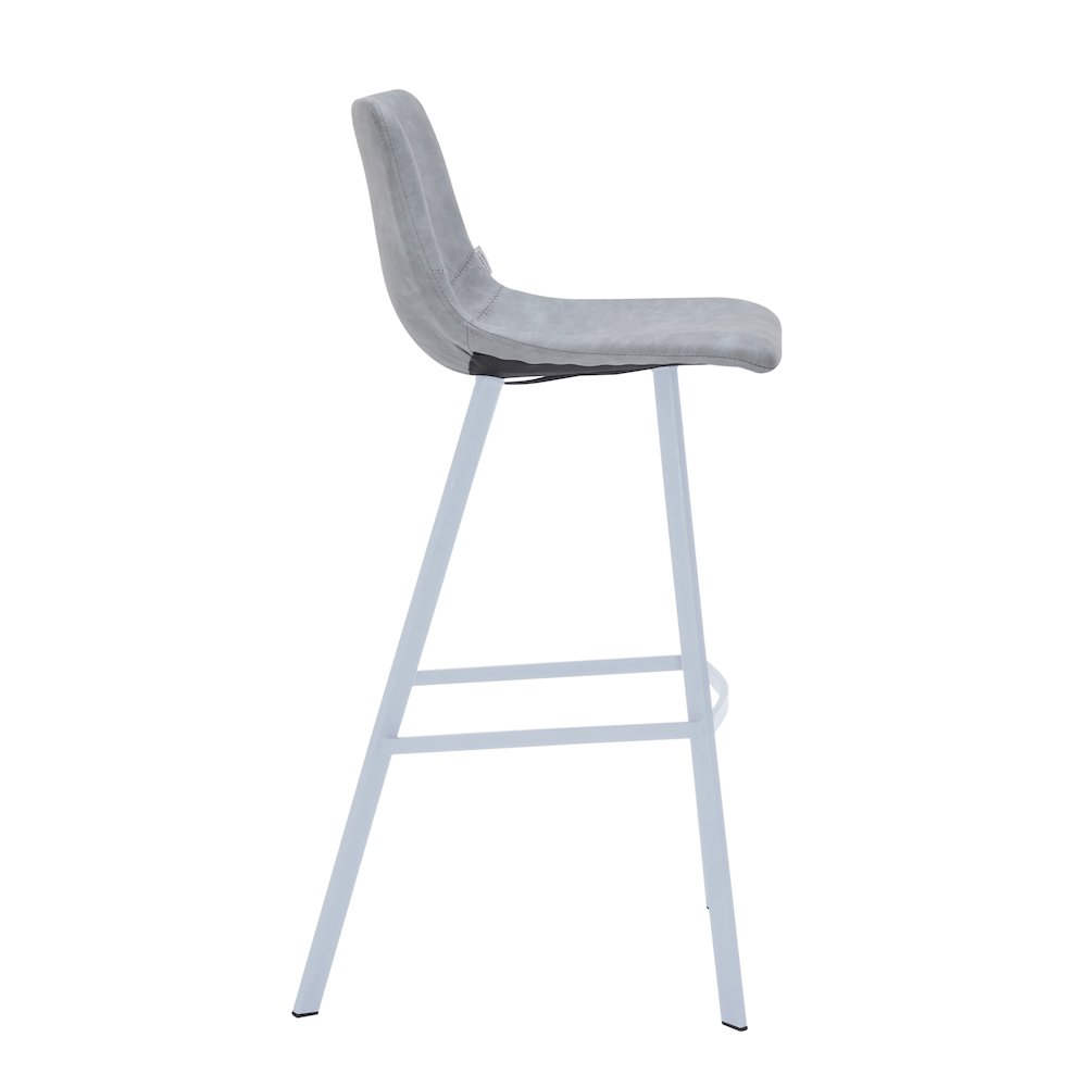 Elland - Bar stool -Light Grey- White Base Set of 2
