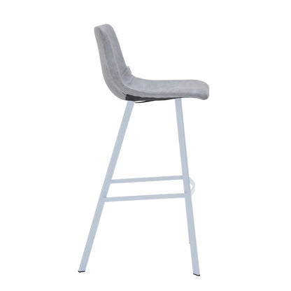 Elland - Bar stool -Light Grey- White Base Set of 2