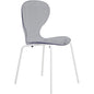 Modern Oyster Transparent Side Chair in White Base