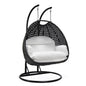 Mendoza Charcoal Wicker Hanging 2 person Egg Swing Chair