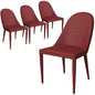 Seville Collection Modern Dining Chair in Red - Set of 4