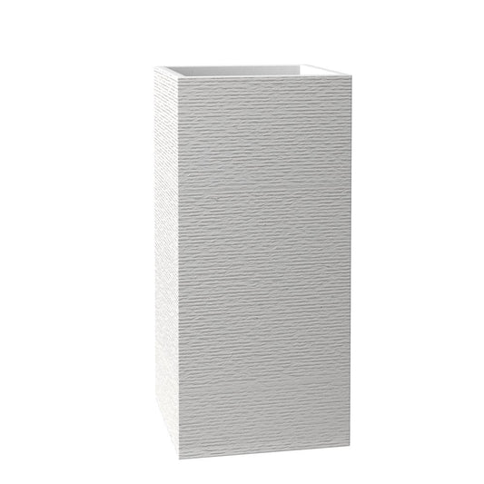 Basalt Series Poly Stone Planter 17" Square 31.5" High in White