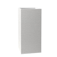 Basalt Series Poly Stone Planter 17" Square 31.5" High in White