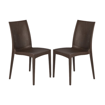 Weave Mace Indoor/Outdoor Dining Chair (Armless), Set of 2