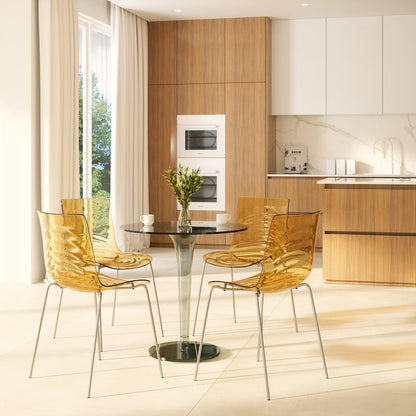Astor Water Ripple Design Dining Chair Set of 4