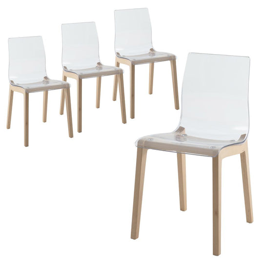 Marsden Modern Dining Side Chair With Beech Wood Legs Set of 4