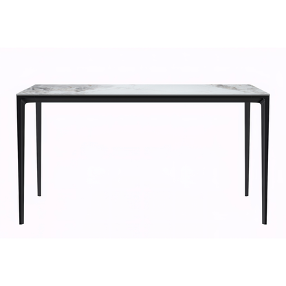 Modern Dining Table Black Base, With 55 Medium Grey Sintered Stone Top