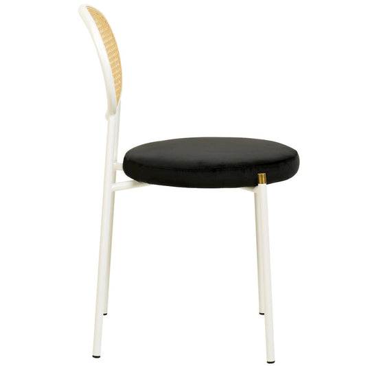Euston Collection Modern Dining Chair White Frame In black