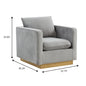 Nervo Velvet Accent Armchair With Gold Frame