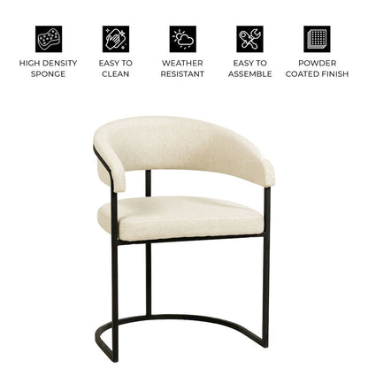 Aero Collection Modern Dining Chair in Taupe Set of 4