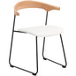 Lyra Collection Modern Chair in Natural Wood back and White Seat