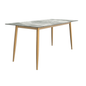 Modern Dining Table Brushed Gold Base, With 71 Light Grey Sintered Stone Top