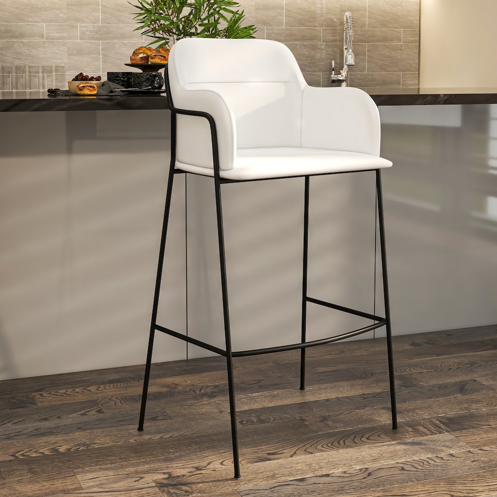 Axis Collection Modern Bar height Chair in White