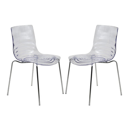 Astor Water Ripple Design Dining Chair Set of 2