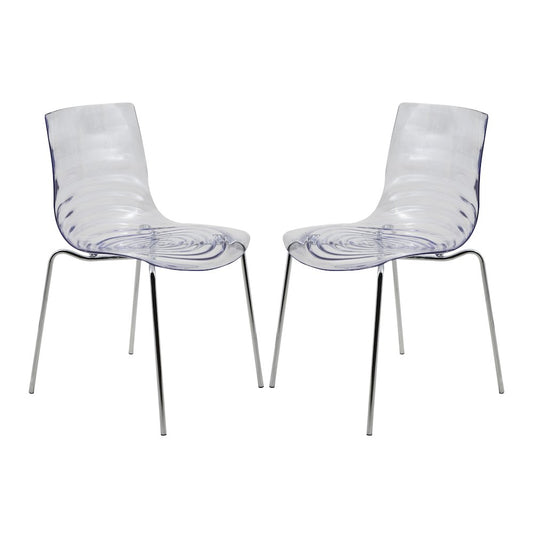 Astor Water Ripple Design Dining Chair Set of 2