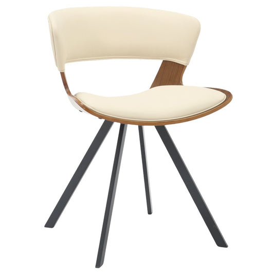 Wooden Dining Chair Modern style Nymia Collection Walnut Color in Beige