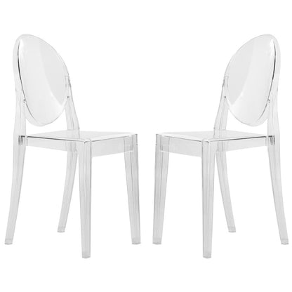 Marion Transparent Acrylic Modern Chair, Set of 2