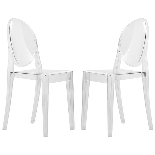 Marion Transparent Acrylic Modern Chair, Set of 2