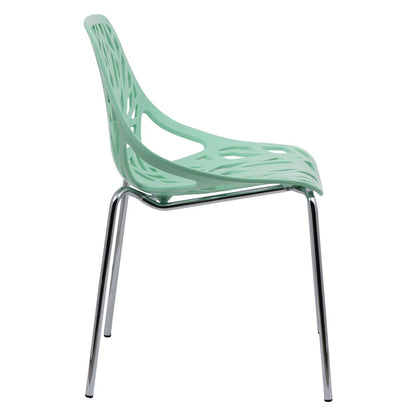 Modern Asbury Dining Chair w/ Chromed Legs, Set of 4