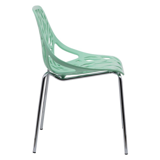 Modern Asbury Dining Chair w/ Chromed Legs, Set of 4