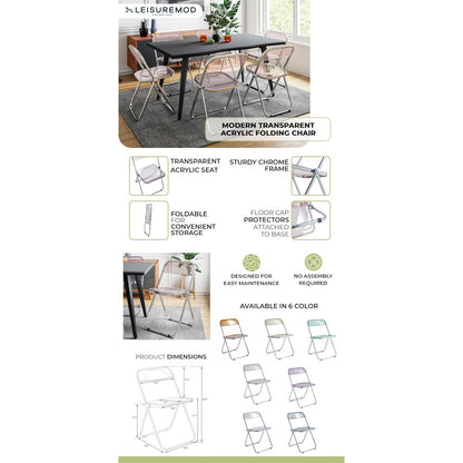 Lawrence Acrylic Folding Chair With Metal Frame