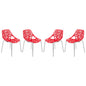 Modern Asbury Dining Chair w/ Chromed Legs, Set of 4