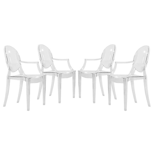 Carroll Modern Acrylic Dining Side Chair, Set of 4