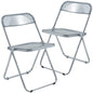 Lawrence Acrylic Folding Chair With Metal Frame, Set of 2
