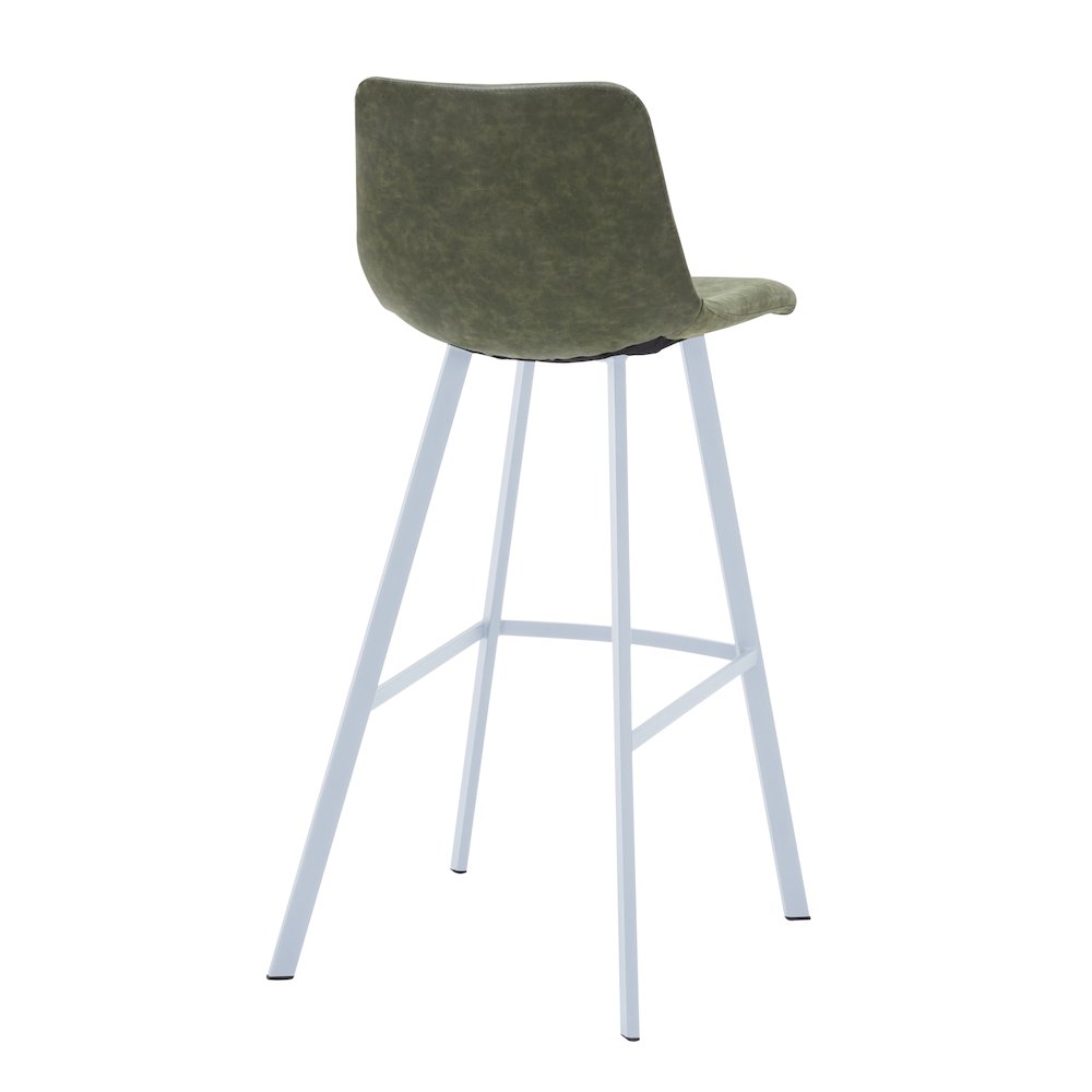 Elland - Bar stool - Olive Green- White Base