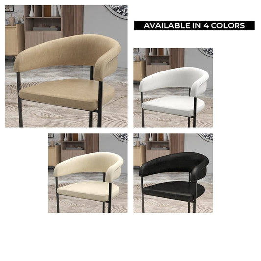 Aero Collection Modern Dining Chair in Oatmeal Set of 4